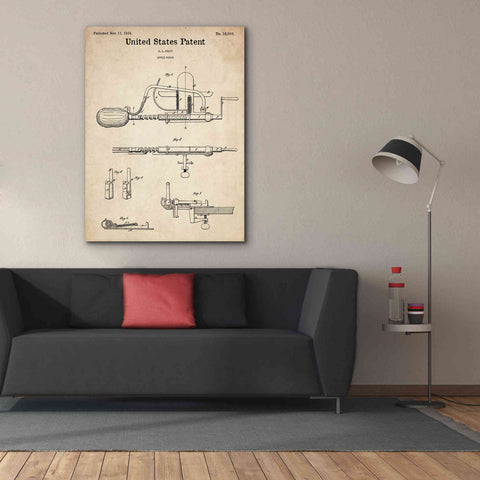 Image of 'Apple Parer Blueprint Patent Parchment,' Canvas Wall Art,40 x 54
