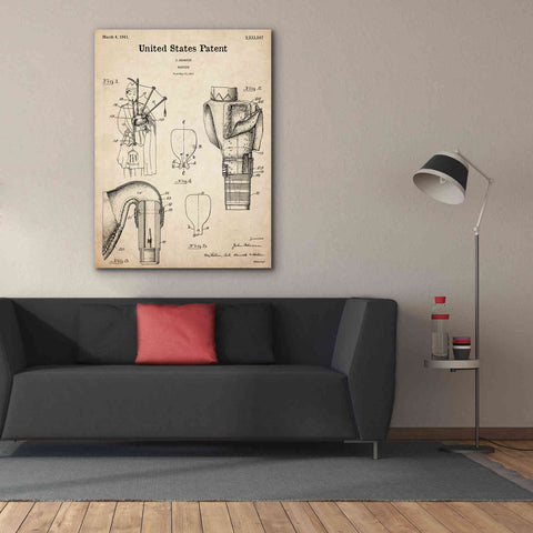 Image of 'Bagpipe Blueprint Patent Parchment,' Canvas Wall Art,40 x 54