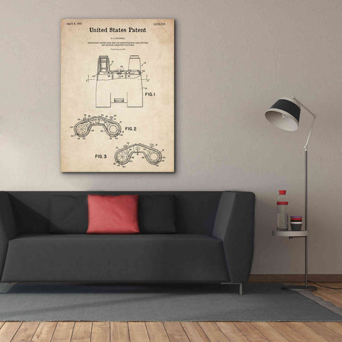 Image of 'Binoculars Blueprint Patent Parchment,' Canvas Wall Art,40 x 54