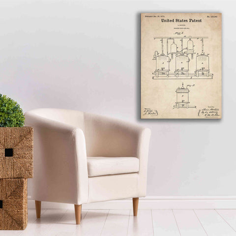 Image of 'Brewing Beer and Ale Blueprint Patent Parchment,' Canvas Wall Art,26 x 34