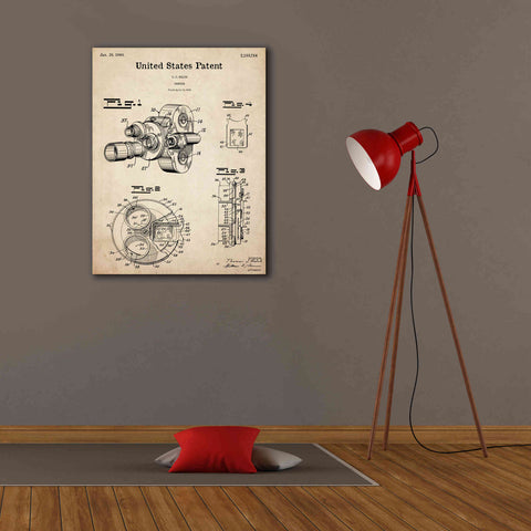 Image of 'Film Camera Blueprint Patent Parchment,' Canvas Wall Art,26 x 34