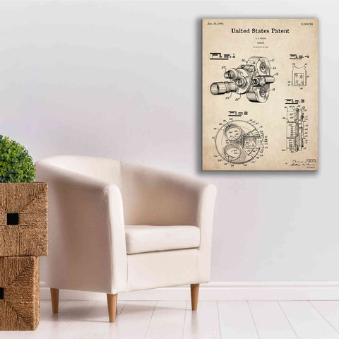 Image of 'Film Camera Blueprint Patent Parchment,' Canvas Wall Art,26 x 34