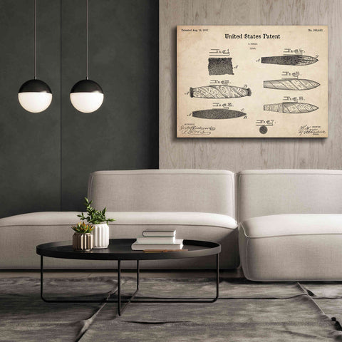Image of 'Cigar Blueprint Patent Parchment,' Canvas Wall Art,54 x 40