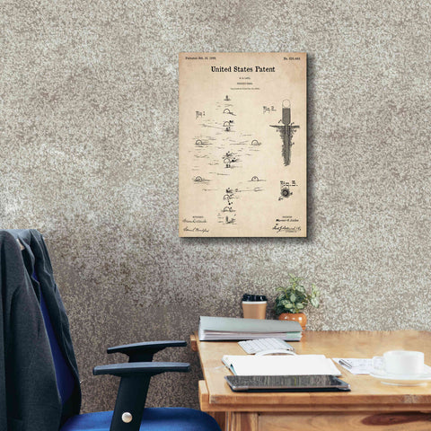 Image of 'Croquet Blueprint Patent Parchment,' Canvas Wall Art,18 x 26