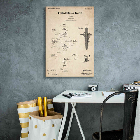 Image of 'Croquet Blueprint Patent Parchment,' Canvas Wall Art,18 x 26