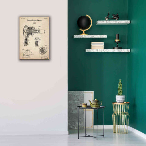 Image of 'Hair Dryer Blueprint Patent Parchment,' Canvas Wall Art,18 x 26