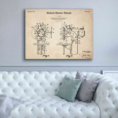 Image of 'Drill Press Blueprint Patent Parchment,' Canvas Wall Art,54 x 40