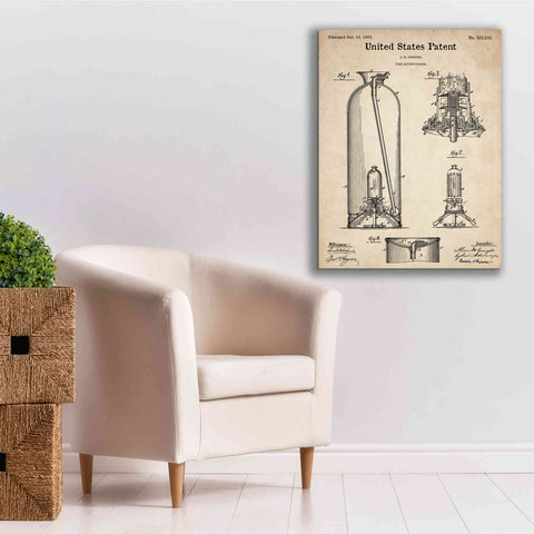Image of 'Fire Extinguisher Blueprint Patent Parchment,' Canvas Wall Art,26 x 34