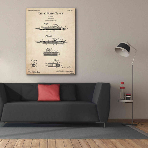 Image of 'Fountain Pen Blueprint Patent Parchment,' Canvas Wall Art,40 x 54