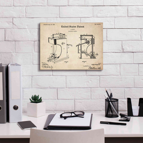 Image of 'Blacksmith's Hammer Blueprint Patent Parchment,' Canvas Wall Art,16 x 12