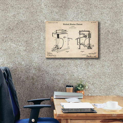 Image of 'Blacksmith's Hammer Blueprint Patent Parchment,' Canvas Wall Art,26 x 18