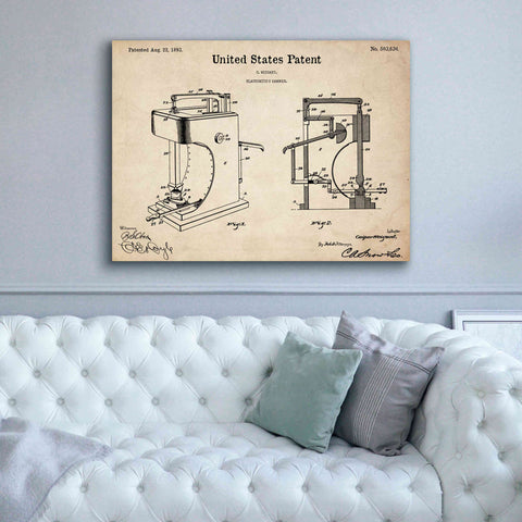 Image of 'Blacksmith's Hammer Blueprint Patent Parchment,' Canvas Wall Art,54 x 40