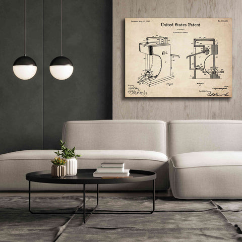 Image of 'Blacksmith's Hammer Blueprint Patent Parchment,' Canvas Wall Art,54 x 40