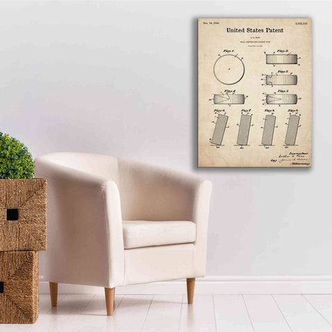 Image of 'Hockey Puck Blueprint Patent Parchment,' Canvas Wall Art,26 x 34