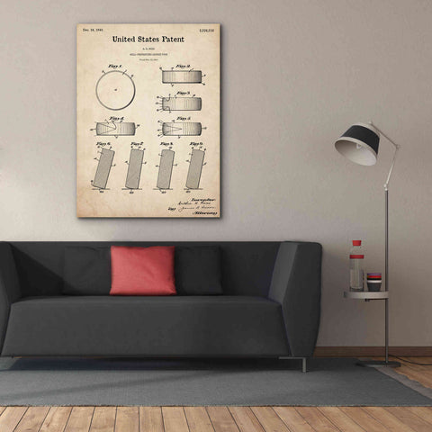 Image of 'Hockey Puck Blueprint Patent Parchment,' Canvas Wall Art,40 x 54