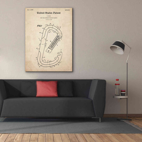 Image of 'Climbing Hook Blueprint Patent Parchment,' Canvas Wall Art,40 x 54