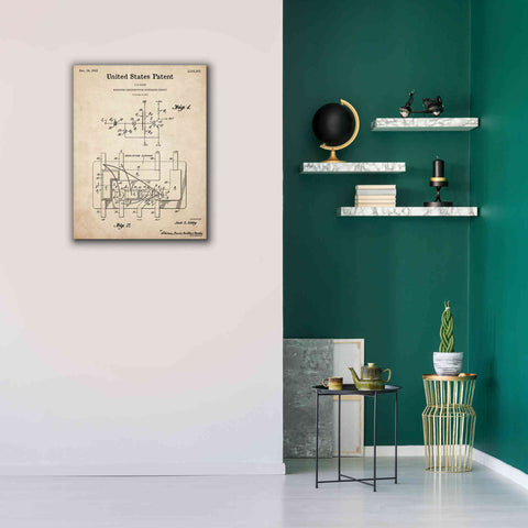 Image of 'Integrated Circuit Blueprint Patent Parchment,' Canvas Wall Art,26 x 34