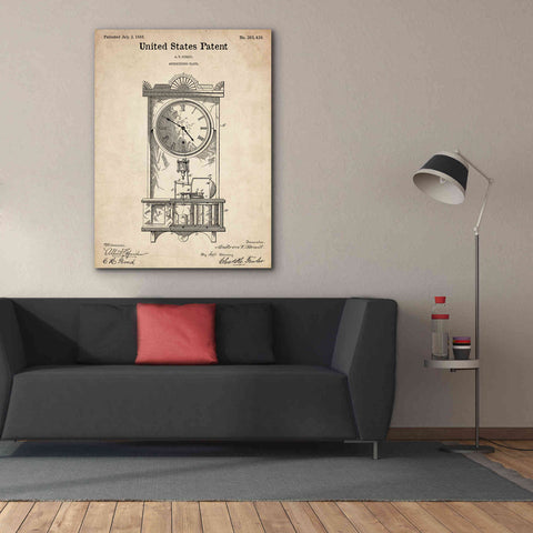 Image of 'Mantel Clock Blueprint Patent Parchment,' Canvas Wall Art,40 x 54