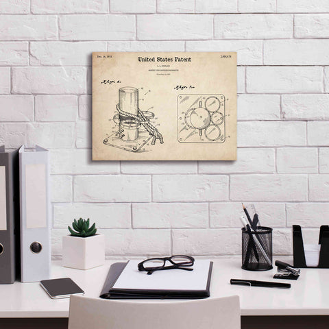 Image of 'Marine Line Secure Device Blueprint Patent Parchment,' Canvas Wall Art,16 x 12