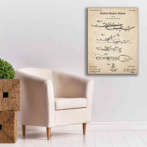 Image of 'Medicine Spoon Blueprint Patent Parchment,' Canvas Wall Art,26 x 34