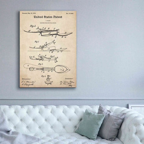 Image of 'Medicine Spoon Blueprint Patent Parchment,' Canvas Wall Art,40 x 54