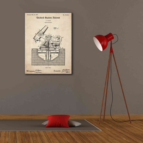 Image of 'Mortar Mounting Blueprint Patent Parchment,' Canvas Wall Art,26 x 34