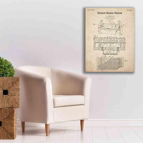 Image of 'Air Hockey Blueprint Patent Parchment,' Canvas Wall Art,26 x 34