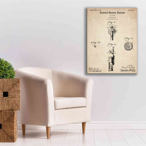 Image of 'Ophthalmoscope Blueprint Patent Parchment,' Canvas Wall Art,26 x 34