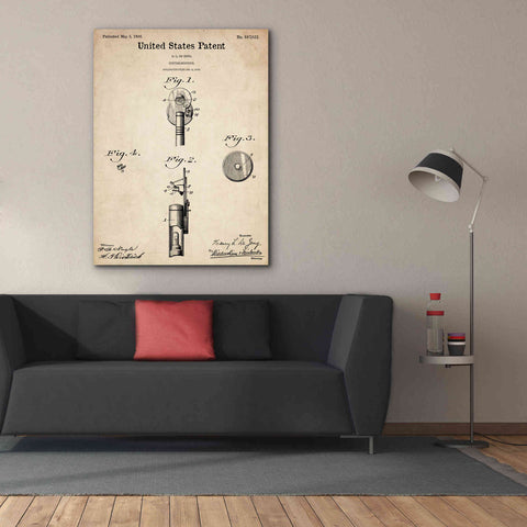 Image of 'Ophthalmoscope Blueprint Patent Parchment,' Canvas Wall Art,40 x 54