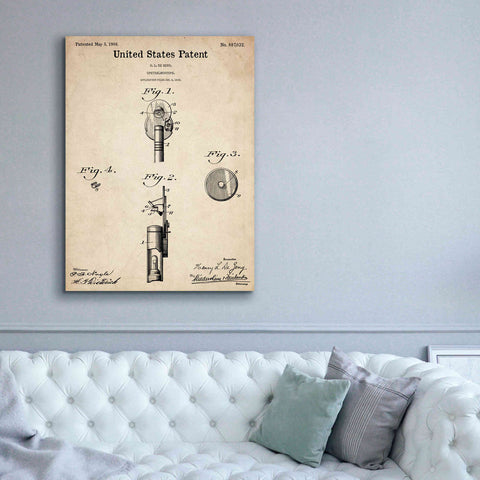 Image of 'Ophthalmoscope Blueprint Patent Parchment,' Canvas Wall Art,40 x 54