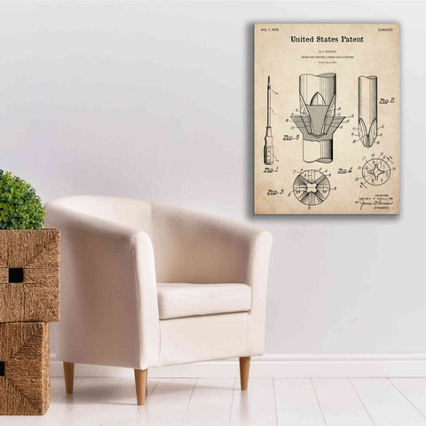 Image of 'Screw Driver Blueprint Patent Parchment,' Canvas Wall Art,26 x 34