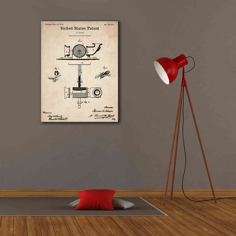 Image of 'Phonograph Blueprint Patent Parchment,' Canvas Wall Art,26 x 34