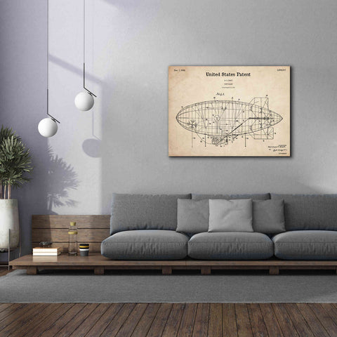 Image of 'Pony Blimp Blueprint Patent Parchment,' Canvas Wall Art,54 x 40