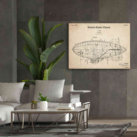 Image of 'Pony Blimp Blueprint Patent Parchment,' Canvas Wall Art,54 x 40