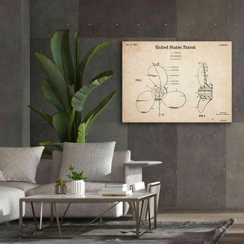 Image of 'Boat Propeller Blueprint Patent Parchment,' Canvas Wall Art,54 x 40