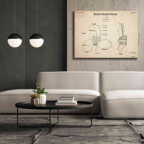 Image of 'Boat Propeller Blueprint Patent Parchment,' Canvas Wall Art,54 x 40