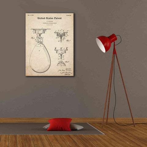 Image of 'Boxing Bag Blueprint Patent Parchment,' Canvas Wall Art,26 x 34