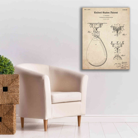 Image of 'Boxing Bag Blueprint Patent Parchment,' Canvas Wall Art,26 x 34