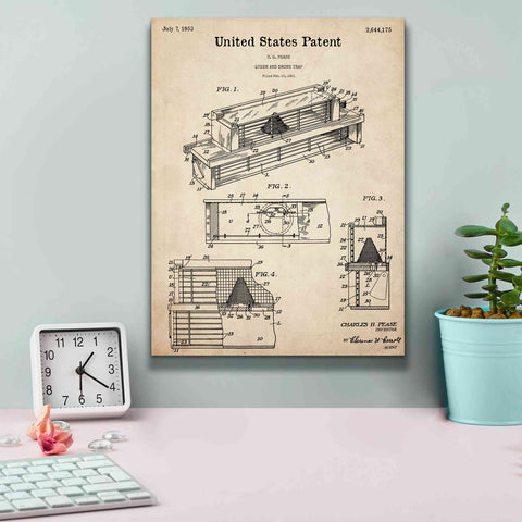 Image of 'Queen and Drone Trap Blueprint Patent Parchment,' Canvas Wall Art,12 x 16