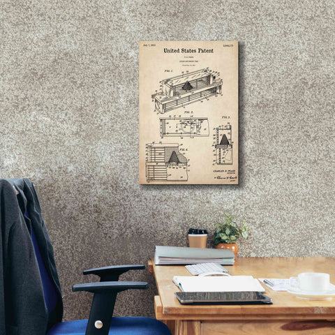 Image of 'Queen and Drone Trap Blueprint Patent Parchment,' Canvas Wall Art,18 x 26