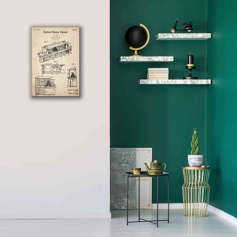 Image of 'Queen and Drone Trap Blueprint Patent Parchment,' Canvas Wall Art,18 x 26