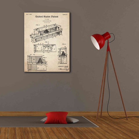 Image of 'Queen and Drone Trap Blueprint Patent Parchment,' Canvas Wall Art,26 x 34