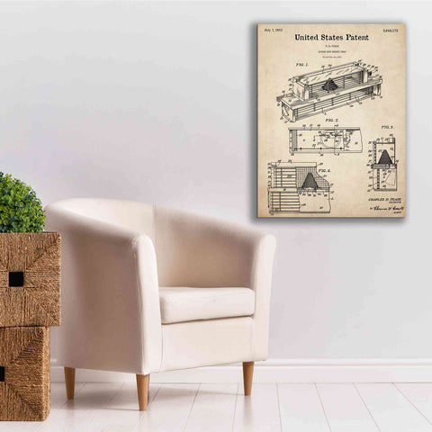 Image of 'Queen and Drone Trap Blueprint Patent Parchment,' Canvas Wall Art,26 x 34