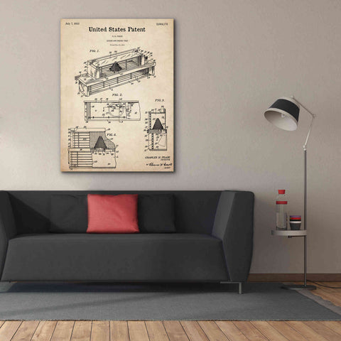 Image of 'Queen and Drone Trap Blueprint Patent Parchment,' Canvas Wall Art,40 x 54
