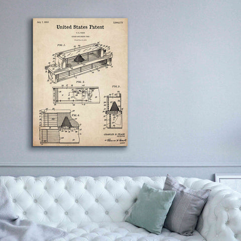 Image of 'Queen and Drone Trap Blueprint Patent Parchment,' Canvas Wall Art,40 x 54