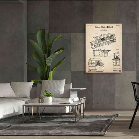 Image of 'Queen and Drone Trap Blueprint Patent Parchment,' Canvas Wall Art,40 x 54