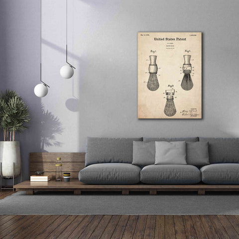 Image of 'Shaving Brush Blueprint Patent Parchment,' Canvas Wall Art,40 x 54