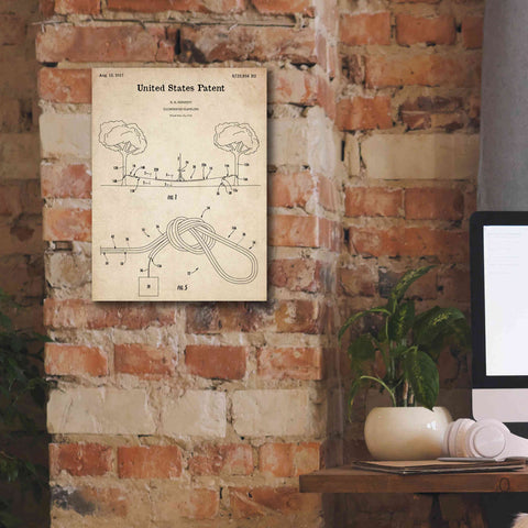 Image of 'Slackline Blueprint Patent Parchment,' Canvas Wall Art,12 x 16