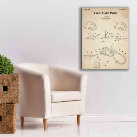 Image of 'Slackline Blueprint Patent Parchment,' Canvas Wall Art,26 x 34