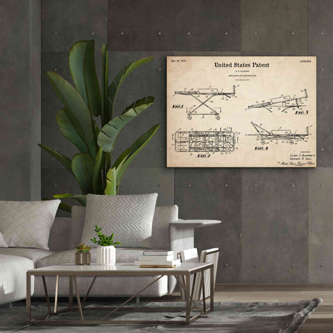 Image of 'EMT Stretcher Blueprint Patent Parchment,' Canvas Wall Art,54 x 40